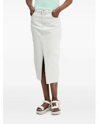HUGO - Front-Slit Denim Skirt - Lyst