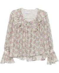 Raquel Diniz - Floral-Print Ruffled Blouse - Lyst
