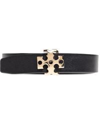 Tory Burch - Logo-Buckle Leather Belt - Lyst