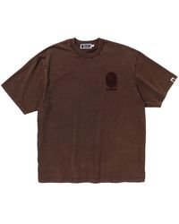A Bathing Ape - Logo-embroidered Cotton T-shirt - Lyst