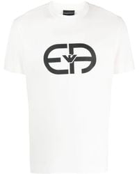 Emporio Armani - Logo-print Crew-neck T-shirt - Lyst