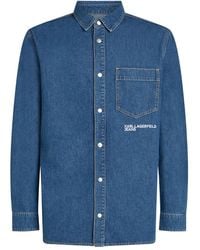 KARL LAGERFELD - Embroidered Denim Shirt - Lyst