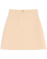 Valentino Garavani - V-Shaped Detail Mini Skirt - Lyst