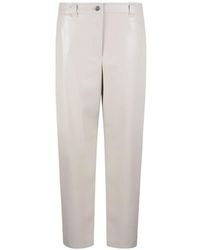 Pinko - High-Waisted Faux-Leather Trousers - Lyst