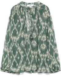 Ba&sh - Menaelle Khaki Printed Blouse - Lyst