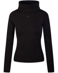 Courreges - Pull À Logo Brodé - Lyst