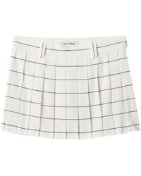 Miu Miu - Striped Sablé Miniskirt - Lyst