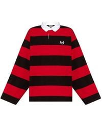 Balenciaga - Striped Embroidered-Logo Polo Shirt - Lyst