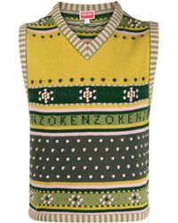 KENZO - Fair Isle Intarsia-knit Vest - Lyst