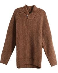 Barbour - Ribbed-Knit Shawl-Collar Sweater - Lyst