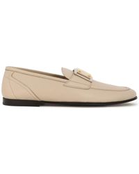 Dolce & Gabbana - Logo-plaque Leather Loafers - Lyst