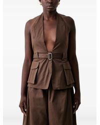 Haveone - Top Corto Con Cuello Halter - Lyst