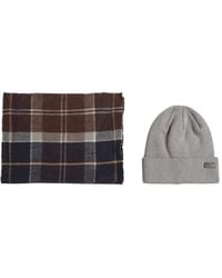 Barbour - Checked Scarf And Beanie Set - Lyst