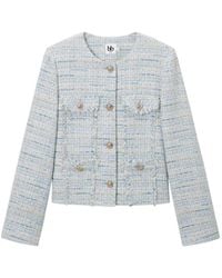 B+ AB - Fringed Tweed Jacket - Lyst