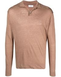 Ballantyne - Long-Sleeve Linen Knit Polo Shirt - Lyst