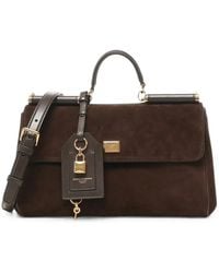 Dolce & Gabbana - My Suede Tote Bag Decorated With A Sicily Padlock - Lyst