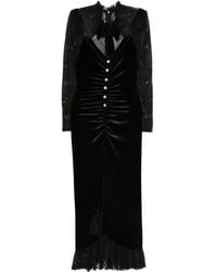 Nissa - Lace-Trimmed Midi Dress - Lyst