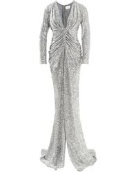 Ana Radu - Sequin-Embellishment Long-Sleeve Maxi Dress - Lyst
