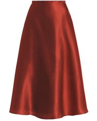 Alberta Ferretti - Silk Midi Skirt - Lyst