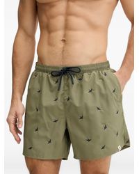 Aeronautica Militare - Embroidered Drawstring Swim Shorts - Lyst