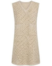 Fabiana Filippi - Bouclé-Knit V-Neck Mini Dress - Lyst