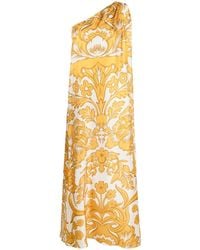 La DoubleJ - Roy Floral-Print Silk Maxi Dress - Lyst