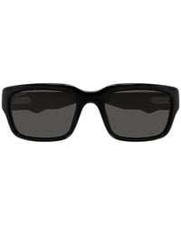 Gucci - Logo-Detail Rectangle-Frame Sunglasses - Lyst
