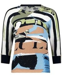 Betty Barclay - Abstract-Print Three-Quarter Sleeve Sweater - Lyst