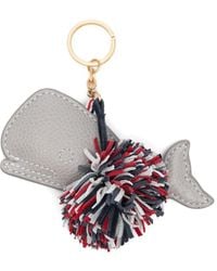Thom Browne - Pebble-Grain Leather Rwb Pom-Pom Whale Keyring - Lyst