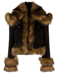 DSquared² - Faux-Fur Trim Corduroy Cotton Jacket - Lyst