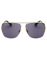 Max Mara Eyewear - Semi-Rimless Geometric-Frame Sunglasses - Lyst