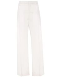 Victoria Beckham - Straight-Leg Folded Trousers - Lyst