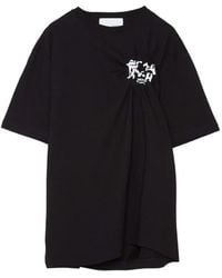 Yoshio Kubo - Twisted-Detail Logo-Print T-Shirt - Lyst