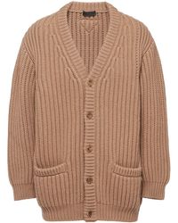 Prada - Ribbed-knit Cashmere Cardigan - Lyst