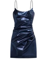 Area - Crystal-Strap Metallic Mini Dress - Lyst