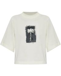Palm Angels - Palm Tree Cropped T-Shirt - Lyst