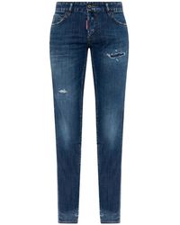 DSquared² - Jenna Distressed Faded-Effect Jeans - Lyst