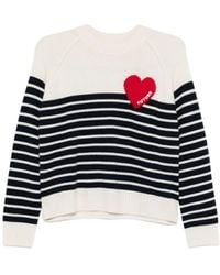 From Future - Striped Heart-Motif Sweater - Lyst