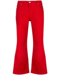 FEDERICA TOSI Jean crop à fentes - Rouge