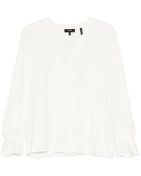 Theory - V-Neck Flared-Cuff Blouse - Lyst