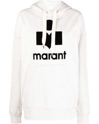 Isabel Marant - Logo-Print Pouch-Pocket Hoodie - Lyst