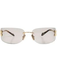 Miu Miu - Logo-Plaque Rectangle-Frame Sunglasses - Lyst
