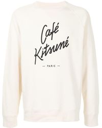 Café Kitsuné - Sweatshirt mit Logo-Print - Lyst