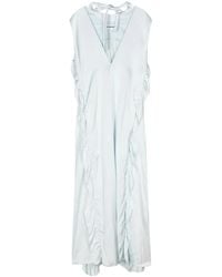 Jil Sander - Ruffle-Trim Satin Maxi Dress - Lyst