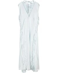 Jil Sander - Ruffle-Trim Satin Maxi Dress - Lyst