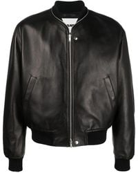 Jil Sander - Leather Zip-Up Bomber Jacket - Lyst