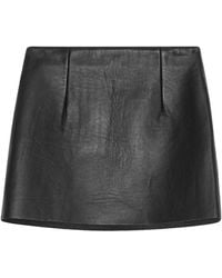 Remain - Zip-Front Leather Mini Skirt - Lyst