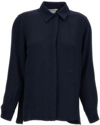 Max Mara - Embroidered-Logo Silk Shirt - Lyst