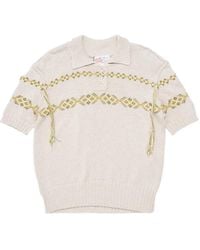 Oscar Ouyang - Fair Isle Short-Sleeve Polo Shirt - Lyst