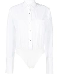 David Koma - Long-Sleeve Shirt Bodysuit - Lyst